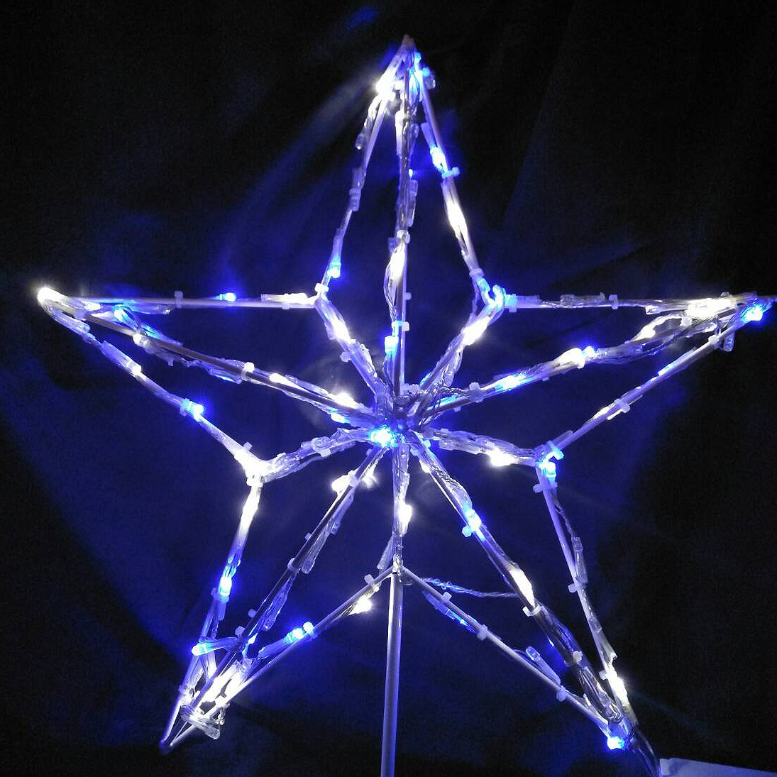 LED 3D立體五角樹頂星 藍白