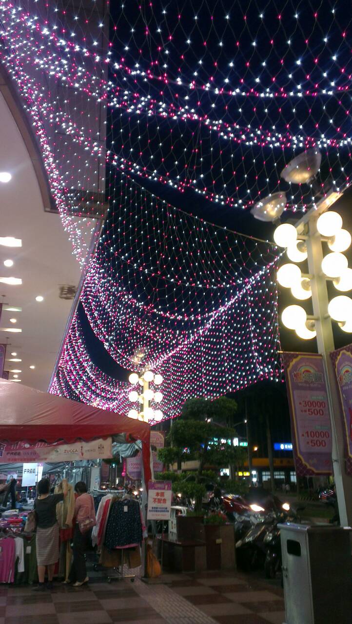 聖誕燈 粉白光網燈