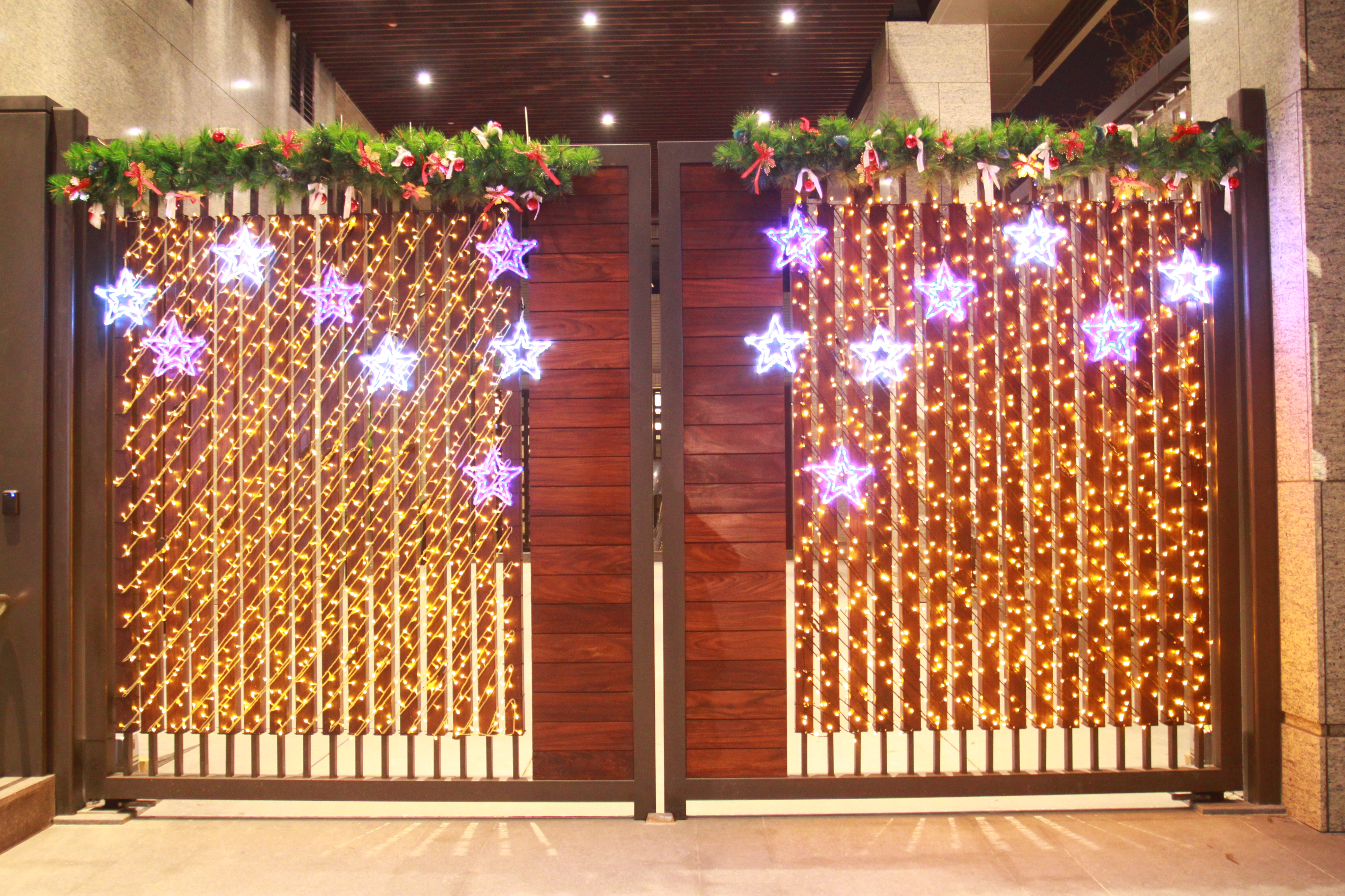 聖誕燈 閃亮藍白六星星